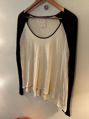 Chaser Ragland Long Sleeve (baseball tee) Ivory Body/ Black Sleeves--Size M